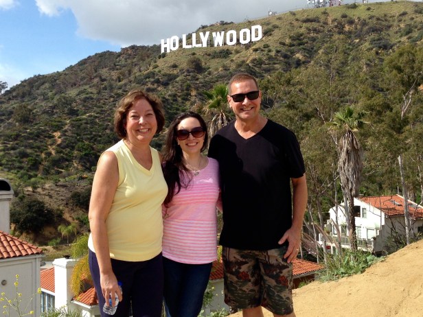 Posing in front of Hollywood Sign